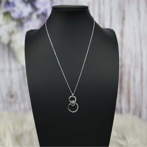 Sleek and silver circles necklace.